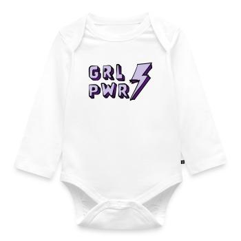 Illustration von Frauenpower und Energie - Baby Bio-Langarm-Body - Weiß - Vorne