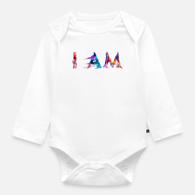 I AM - Body Bébé bio manches longues - blanc