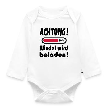 Dictons de cadeau d'anniversaire de bébé couche chargée - Body Bébé bio manches longues - blanc - Devant