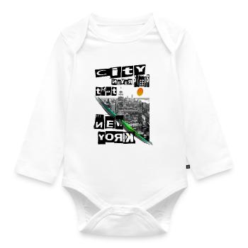 new York - Organic Longsleeve Baby Bodysuit - white - Front