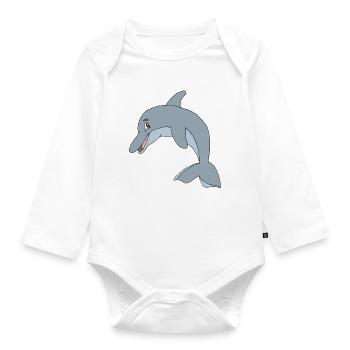 delphin - Baby Bio-Langarm-Body - Weiß - Vorne