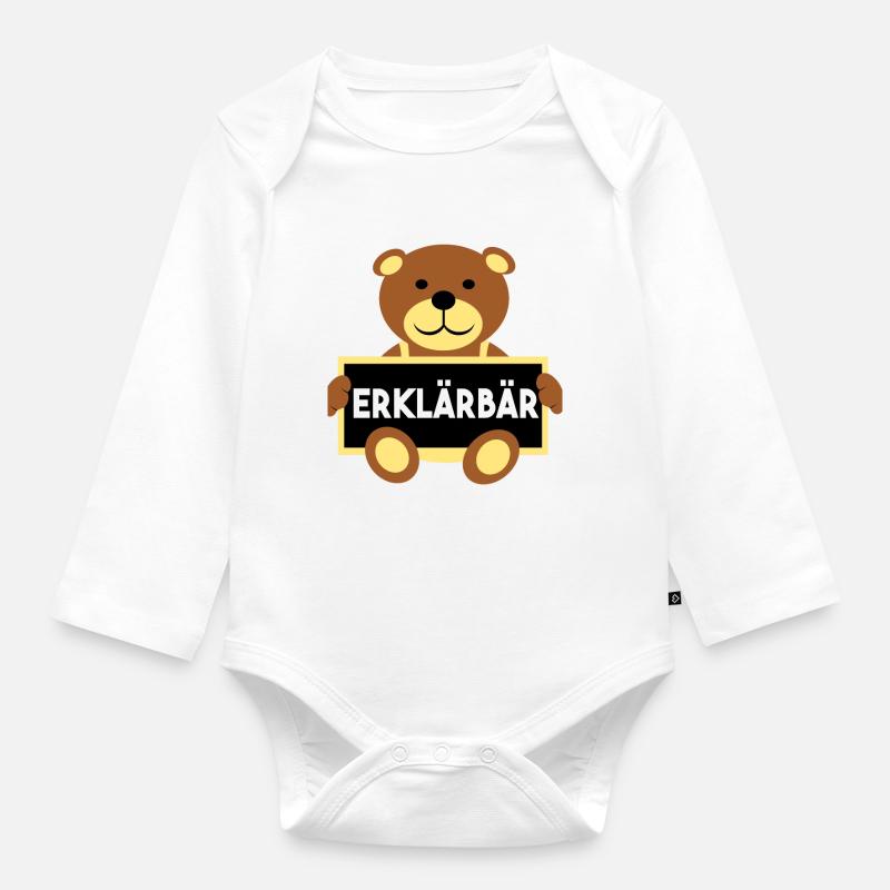Erklärbär Referendar Lehrer - Baby Bio-Langarm-Body - Weiß