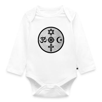 Hinduism Buddhism Judaism Christianity Islam - Organic Longsleeve Baby Bodysuit - white - Front