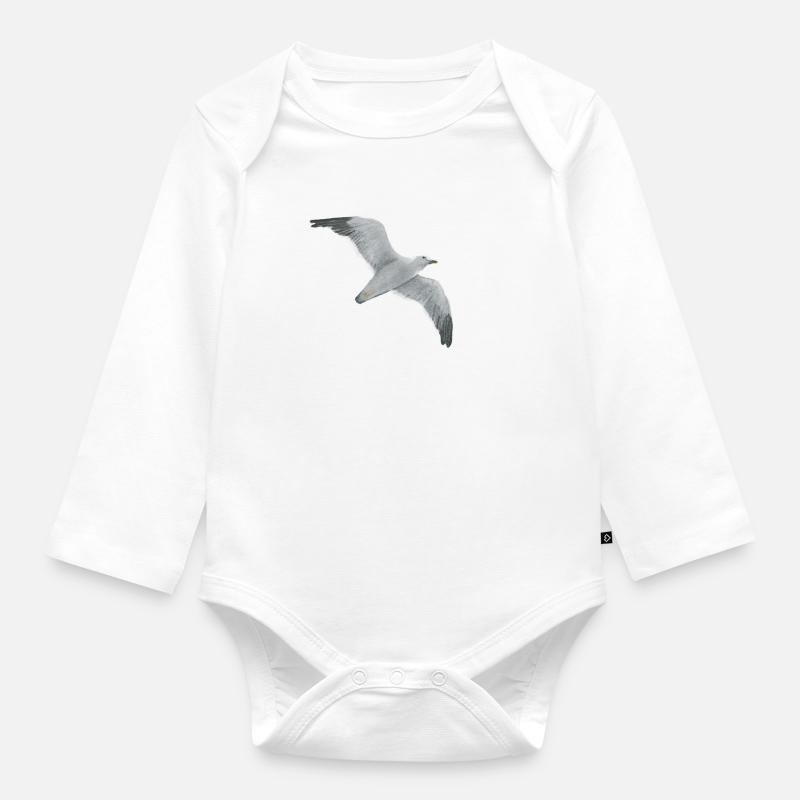 Segelflug der Möwe - Baby Bio-Langarm-Body - Weiß