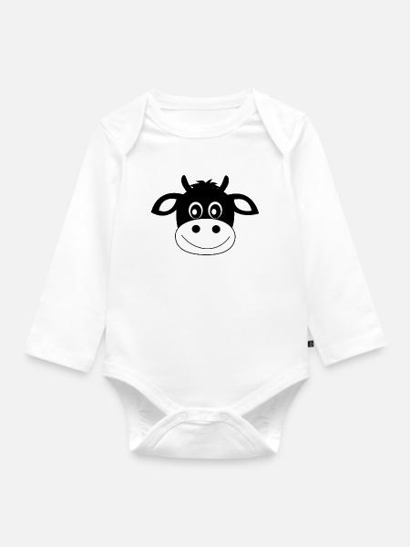 Kuh - Baby Bio-Langarm-Body - Weiß