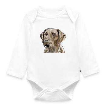 Labrador - Organic Longsleeve Baby Bodysuit - white - Front
