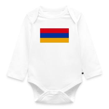 Aufkleber Flagge von Armenien Aufkleber Fahne Armenien - Baby Bio-Langarm-Body - Weiß - Vorne