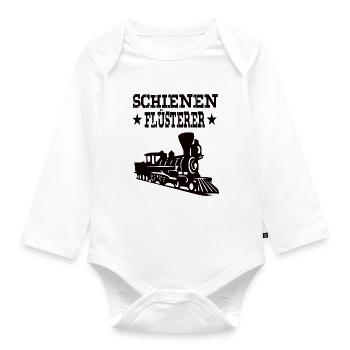 Eisenbahner - Baby Bio-Langarm-Body - Weiß - Vorne