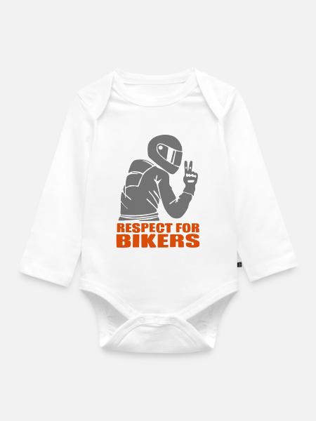 Respekt Biker - Baby Bio-Langarm-Body - Weiß