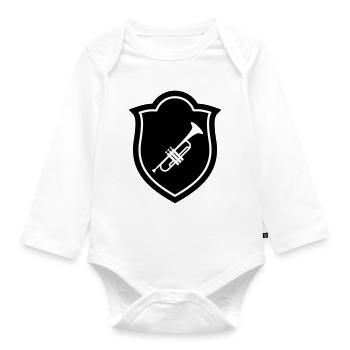 Trumpet / Trumpeter - Organic Longsleeve Baby Bodysuit - white - Front