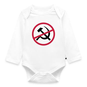 Verboten Kommunismus Schild - Baby Bio-Langarm-Body - Weiß - Vorne