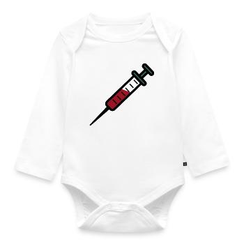syringe - Organic Longsleeve Baby Bodysuit - white - Front