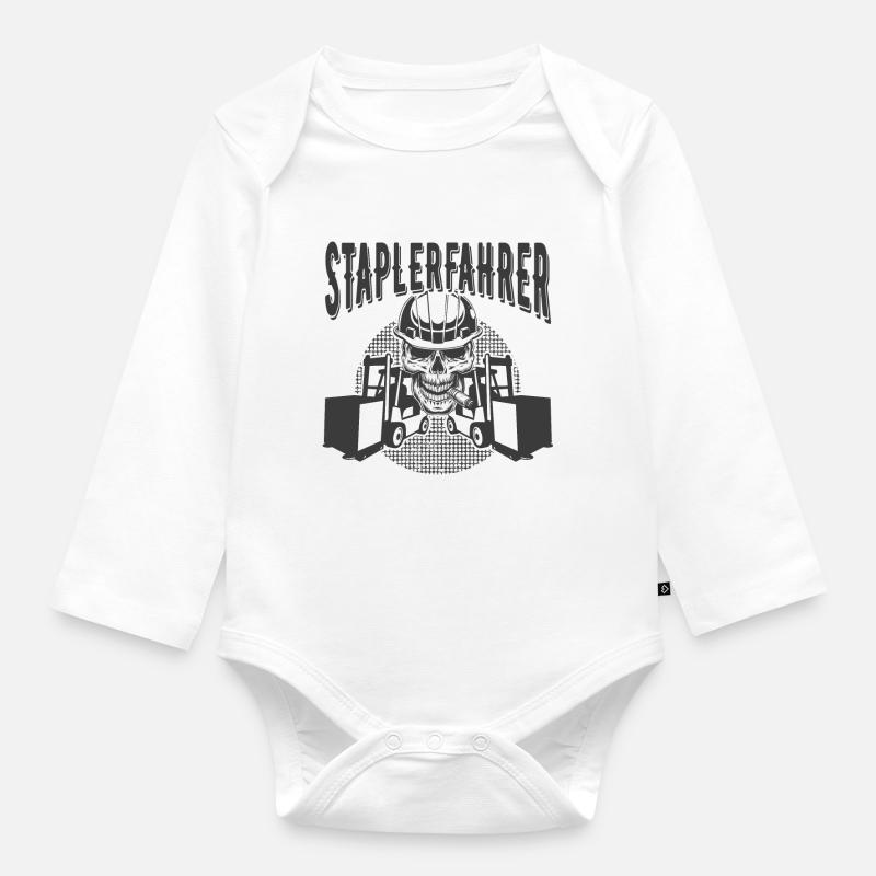 Staplerfahrer - Baby Bio-Langarm-Body - Weiß