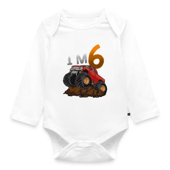 6ème anniversaire Monster Truck - Body Bébé bio manches longues - blanc - Devant