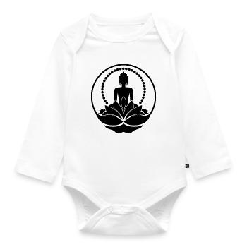 Buddha - Baby Bio-Langarm-Body - Weiß - Vorne