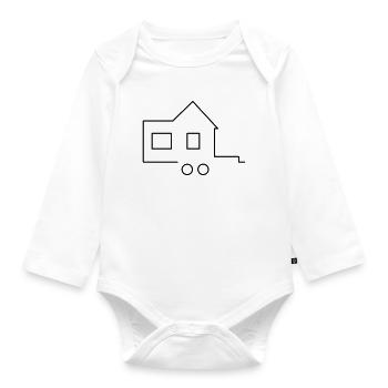 Tiny house - Organic Longsleeve Baby Bodysuit - white - Front