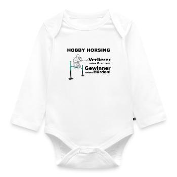 Losers see limits, winners see hurdles - Organic Longsleeve Baby Bodysuit - white - Front