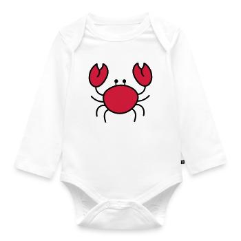 Krebs - Baby Bio-Langarm-Body - Weiß - Vorne