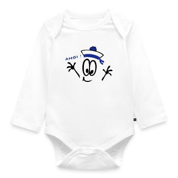 Sailor, ahoy, comic - Organic Longsleeve Baby Bodysuit - white - Front