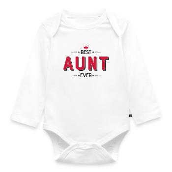 Aunt - Baby Bio-Langarm-Body - Weiß - Vorne
