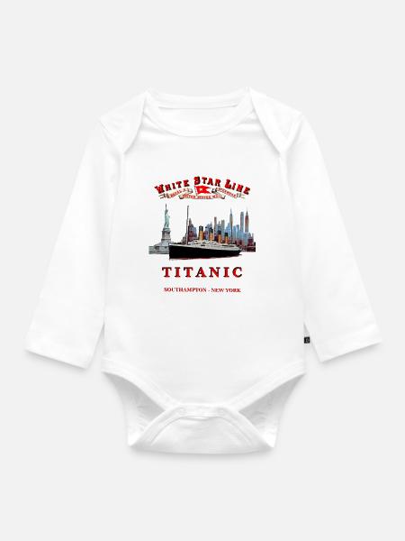 TITANIC NEW YORK - Baby Bio-Langarm-Body - Weiß