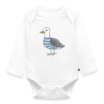Möwe Maritim - Baby Bio-Langarm-Body - Weiß - Vorne
