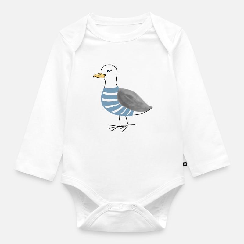 Möwe Maritim - Baby Bio-Langarm-Body - Weiß