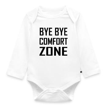 Bye Bye Comfort Zone - Organic Longsleeve Baby Bodysuit - white - Front