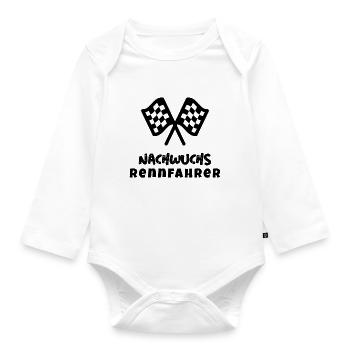 Nachwuchs Rennfahrer Autos Rennauto Mechaniker - Baby Bio-Langarm-Body - Weiß - Vorne