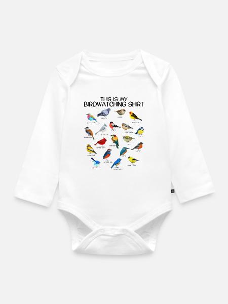 Vögel beobachten Orinthologe Birdwatching Geschenk - Baby Bio-Langarm-Body - Weiß
