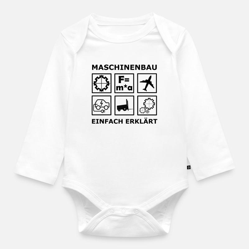 Mechanical Engineering Engineers - Organic Longsleeve Baby Bodysuit - white