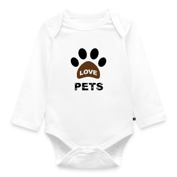 animaux de compagnie d’amour - J’aime les animaux de compagnie - Body Bébé bio manches longues - blanc - Devant