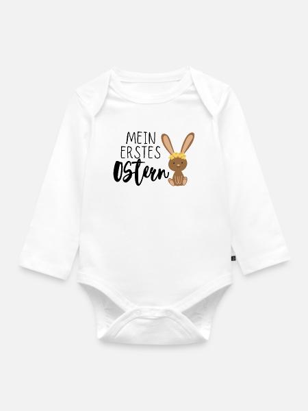 Mein erstes Ostern - Baby Bio-Langarm-Body - Weiß