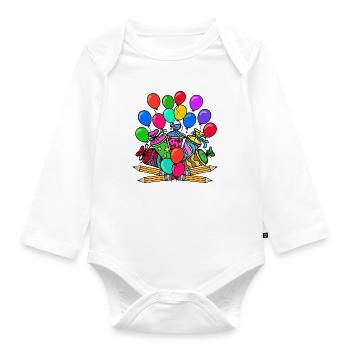 School School Day School Child School Beginning School Bag - Organic Longsleeve Baby Bodysuit - white - Front