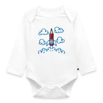 School start School start First school day School - Organic Longsleeve Baby Bodysuit - white - Front
