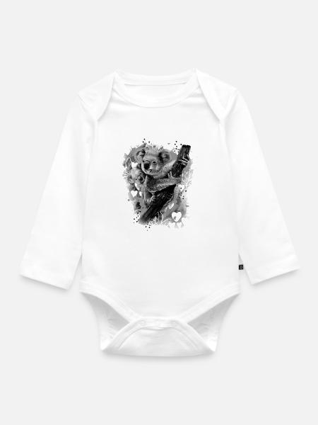 Koala - Baby Bio-Langarm-Body - Weiß