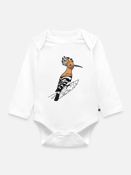 Wiedehopf Vogel - Baby Bio-Langarm-Body - Weiß