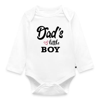 Baby Kind Papa Dad Kleiner Junge Little Boy - Baby Bio-Langarm-Body - Weiß - Vorne