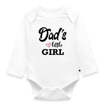 Bébé enfant papa papa Petite fille Petite fille Petite fille - Body Bébé bio manches longues - blanc - Devant