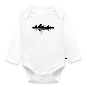 Mountain Mountains - Organic Longsleeve Baby Bodysuit - white - Front