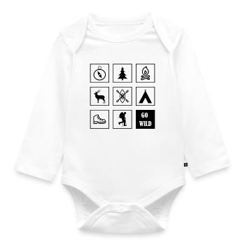 Outdoor Icons Speicher - Baby Bio-Langarm-Body - Weiß - Vorne