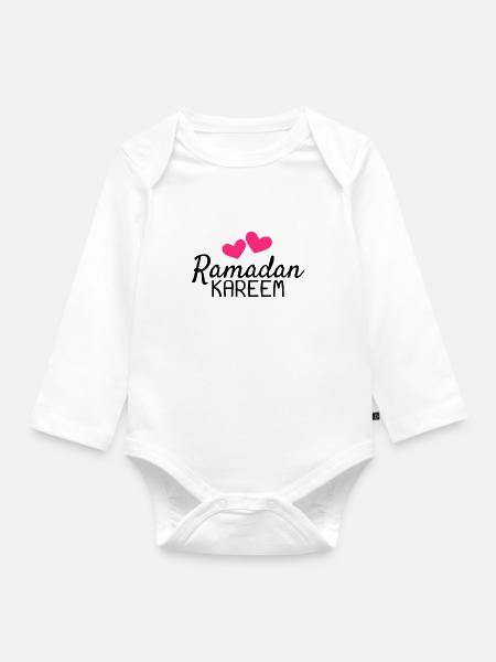 Ramadan Kareem Fest Liebe Ramadan - Baby Bio-Langarm-Body - Weiß