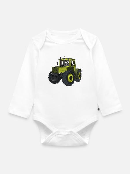 Trac 1600 - Baby Bio-Langarm-Body - Weiß