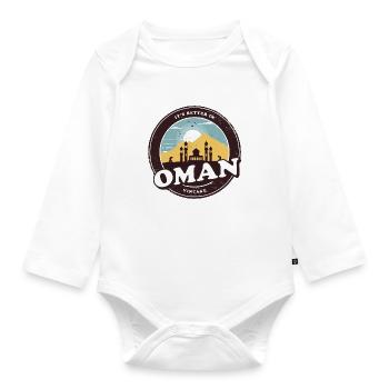Oman Vintage Moschee Design - Baby Bio-Langarm-Body - Weiß - Vorne
