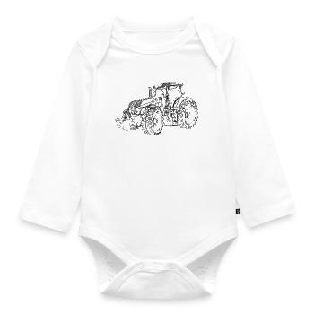 Tractor Tractor Trecker tracteur tractor - Organic Longsleeve Baby Bodysuit - white - Front