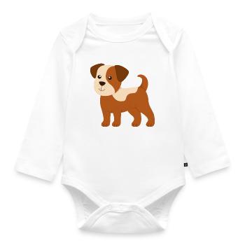 Bébé chien - Body Bébé bio manches longues - blanc - Devant