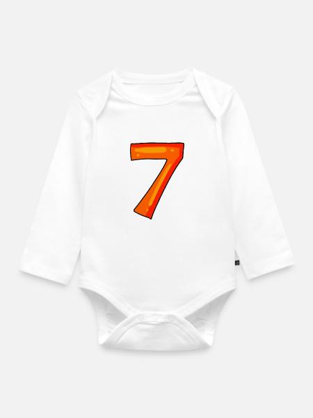 7 - Baby Bio-Langarm-Body - Weiß