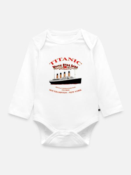 TITANIC LEGEND KREATION Louis RUNEMBERG © Adagp - Baby Bio-Langarm-Body - Weiß