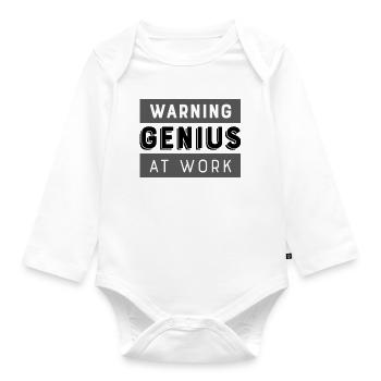 Genius at work - Organic Longsleeve Baby Bodysuit - white - Front