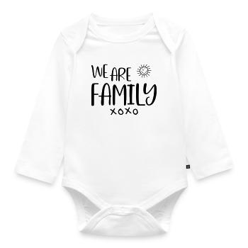 We are Family - Organic Longsleeve Baby Bodysuit - white - Front